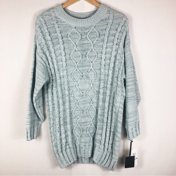 NWT Takara Chunky Knit Over Sized Sweater | Blue | Size Large - Picture 1 of 9